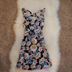 Vibrant Floral Crossback Summer Dress